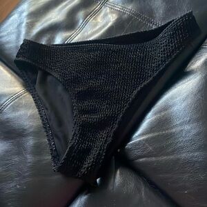 shein black textured bikini bottoms